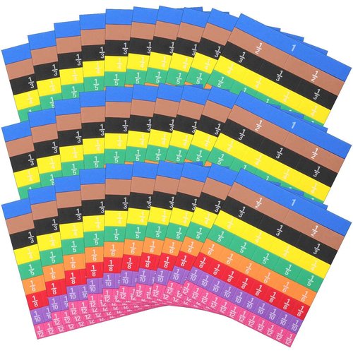 Sayglossy 30 Sets Fraction Tiles Set for Math Classroom Fractions Manipulatives Math Learning Manipulatives for Home School Supplies