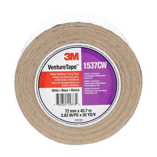 3M Metal Building Facing Tape 1537CW, White, 72 mm x 45.7 m (Pack of 1)