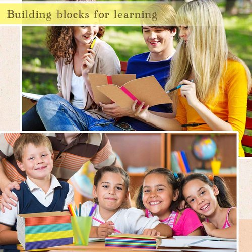 Handepo 100 Pack Composition Notebooks A5/A6 Ruled Lined Composition Kraft Notebooks Bulk Soft Cover Journals Travel Diary Memo for Students Classroom Office Supplies(A6,Colourful)