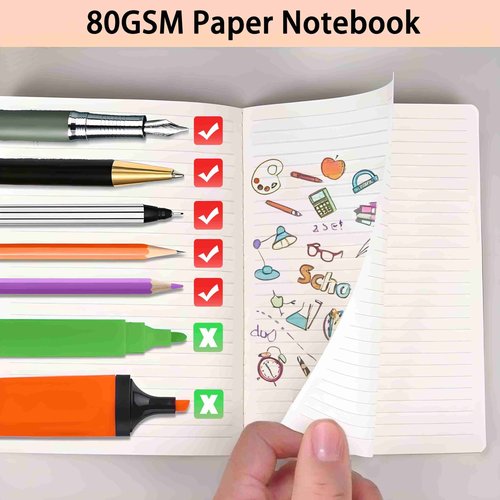TAZQINCO 60 Packs A5 Lined Kraft Notebooks Bulk, 80GSM Thick Paper 36 Sheets 72 Pages (Upgraded From 30 Sheets 60 Pages), 8.15x5.5in Size, Journaling Notebooks, Kraft Soft Cover Composition Notepad, Ruled Subject Notebooks, Travel Diary, Journals Memo, Fo