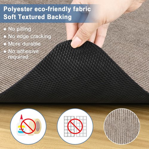 Placoot Corduroy Office Chair Mat, 35x55 Inch, Light Brown, Anti-Slip Rubber Base for Hard Floors, Desk Mat by Placoot