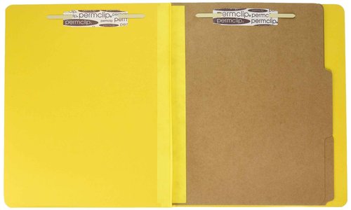 Skilcraft 7530-01-556-7918 Pressboard Classification Folder, Letter Size, Yellow (Box of 10)