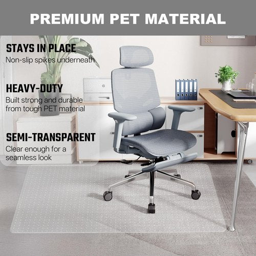 Cybstrax Heavy Duty Office Chair Mat for Carpets, 59" x 32" Computer Desk Chair Mat for Carpeted Floors, Hard Material Carpeted Floor Mats Protector for Home Office