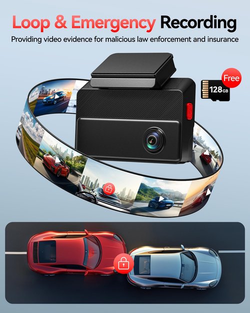 REDTIGER 530° All-Round 3 Channel Dash Cam, 2.5K+2.5K+1080P Front Rear and Inside Triple Car Dash Camera include128GB Card, Touch Screen, IR Night Vision, Built-in WiFi GPS, Parking Mode(VP20)