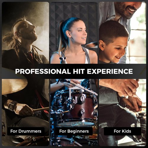TENTOTEN Drum Sticks 3 Pairs Classic 5A Drumsticks, America Maple Wood Drumsticks for Drums Adults Kids and Beginners with ANTI-SLIP Handles