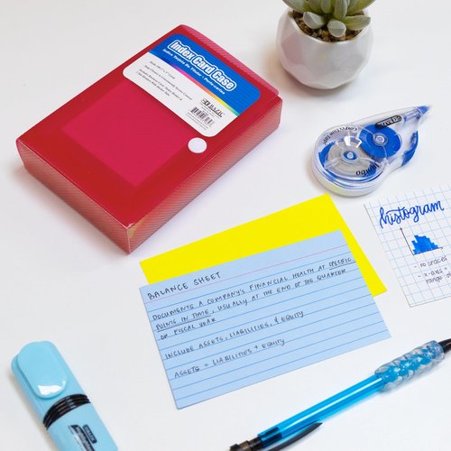 BAZIC Index Card Case w/ 5 Tab Divider 3"x5", Snap Closure Plastic Storage Case 100 Cards Capacity, Flash Card Holder Organizer, for Office, 36-Pack