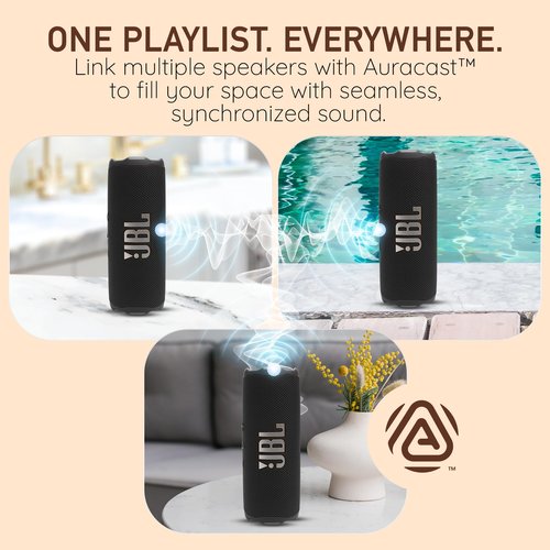 JBL Flip 7 Portable Bluetooth Speaker, IP68 Waterproof, Dustproof, Drop-Proof, PushLock System, AI Sound Boost, 16H Battery – Blue – Boomph's Comprehensive Ultimate Performance Cloth Solution