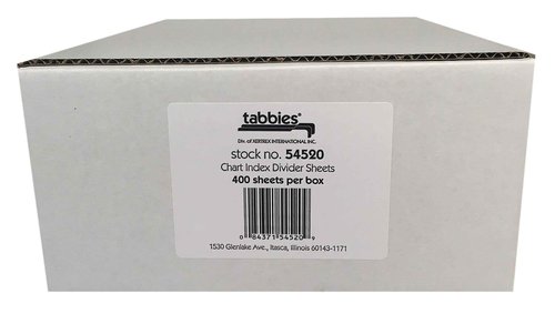 Tabbies, TAB54520, Medical Chart Index Divider Sheets, 400 / Box , White