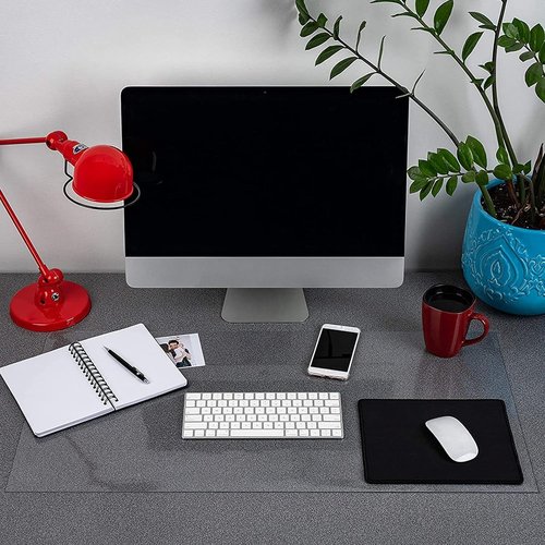MM MELISEN Clear Office Chair Mats, 0.06" Thick Transparent Heavy Duty Hard Chair Mat for Wood Floors, Rectangular Home Carpet Protector, Can Be Cut (55.1x 98.4in/140 x 250)