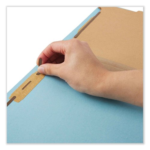 Universal Six-Section Classification Folders, Heavy-Duty Pressboard Cover, 2 Dividers, 6 Fasteners, Legal Size, Light Blue, 20/Box