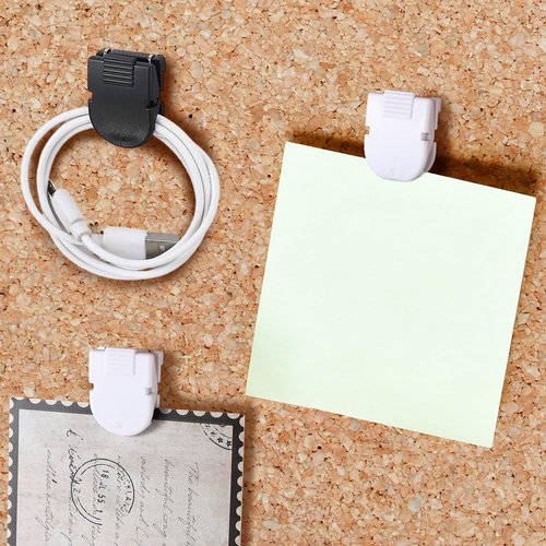 50 Pieces Cubicle Clips for Fabric Walls, Cubicle Pins for Fabric Walls, Strong Hold Office Partition Hooks for Hanging Photos Frame Office Notes Memos Messages Accessories (Black,White)