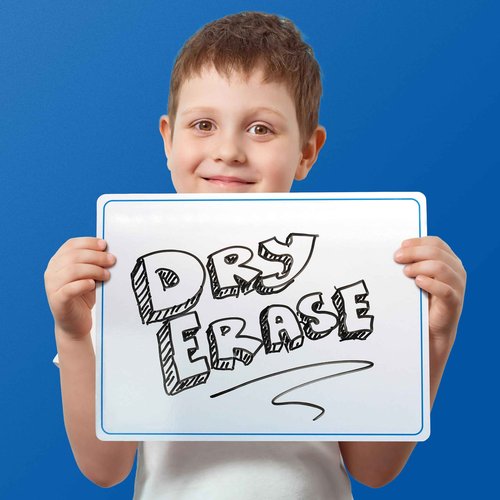 Flipside Products 9" x 12" Two-Sided Plain Dry Erase Learning Mat, Flexible, Education Learning, Blank, Economical - 48 Pack