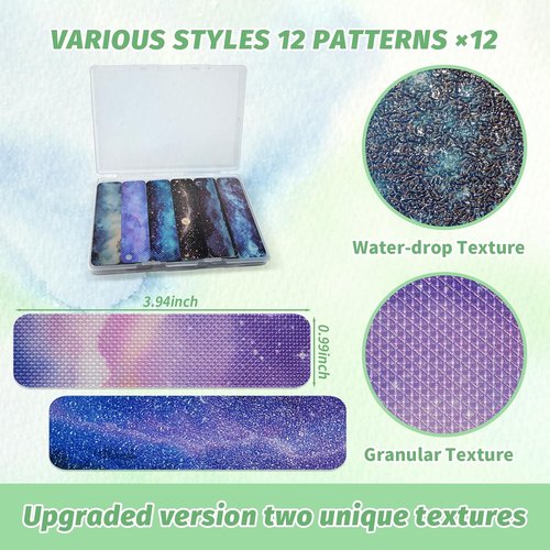 Skiennix 72-Piece Anxiety Sensory Stickers Set - Calming Fidget Strips with Storage Box | Galaxy Design