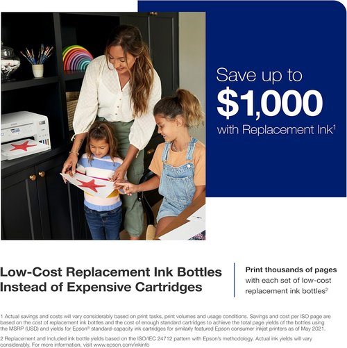 Epson EcoTank ET-3830 Wireless All-in-One Printer - Cartridge-Free, Auto 2-Sided Printing, White