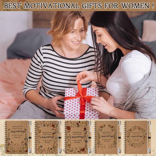 Sayglossy 40 Pcs Christmas Flowers Notepads Pens Gifts Bulk Inspirational Small Floral Pocket Notebooks and Pens Gifts for Mom Women Coworker Employee Teacher Nurse Office School Supplies