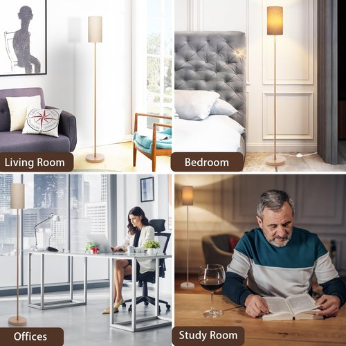 EOEYYOYB Floor Lamps for Living Room Modern Tall Lamp for Bedroom Office Corner (Brown, 65'')