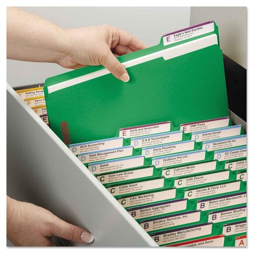 Smead Fastener File Folder, 2 Fasteners, Reinforced 1/3-Cut Tab, Legal Size, Green, 50 per Box (17140) (Pack of 1)