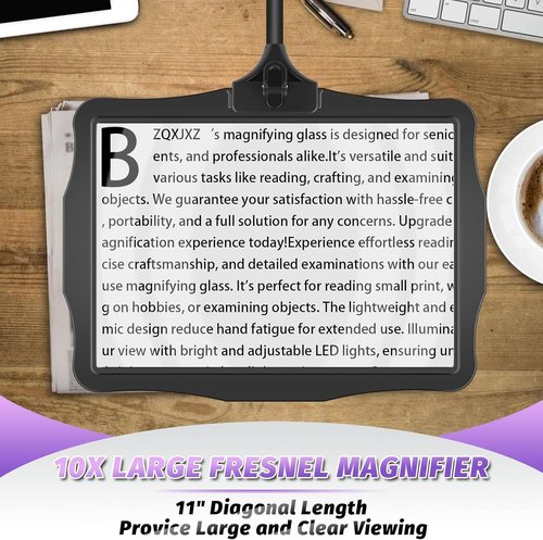 Skiennix 5X Rechargeable Magnifying Glass - LED Light & Flexible Gooseneck Stand | Ideal for Reading, Crafts & DIY