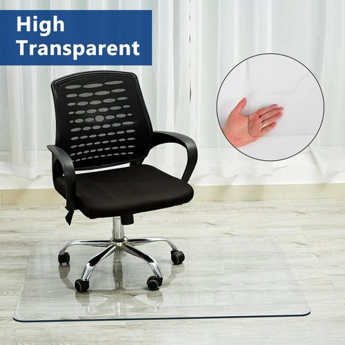 Naturei Office Chair Mat for Hardwood Floor, 45" x 53" Clear Chair Mats, 1/5" Thick Plastic Mat for Under Office Chair, Desk Floor Protector for Rolling Chairs, for Hardwood or Low Pile Carpet