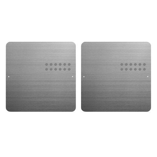 Three by Three Seattle 12 x 12 Inch Metal Frameless Magnetic Bulletin Board with 12 Magnets for Memos, Photos, Lists, and More in Office, Home, or School Décor (2 Pack, Stainless Steel)
