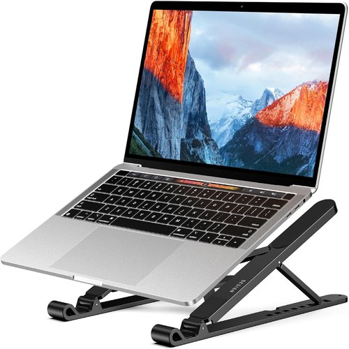 BESIGN LS01 Pro Ergonomic Laptop Stand - Adjustable Portable Riser for 10-14" Laptops | Black