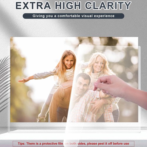5Pcs 11" x 17" Rigid Print Protectors Hard Plastic Sleeves for Prints, Menu Cover, Heavy Duty Sheet Poster Protectors Clear Plastic Sleeves for Paper Photos Documents Magazines, Horizontal