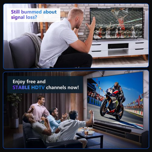 2025 TV Antenna Indoor Antenna for Smart TV Long Range Reception HD Digital Antenna Outdoor with Amplifier Signal Booster for Local Channels Supports 4K 1080p