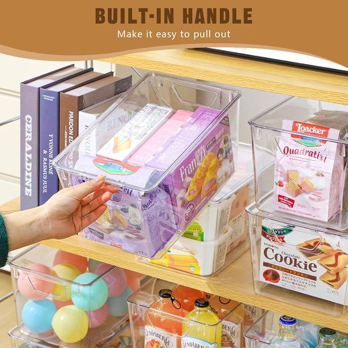 Clear Storage Bins by [Brand Name] - 6 Pack 7 Quart Stackable Containers with Lids | Ideal for Office & Home Organization
