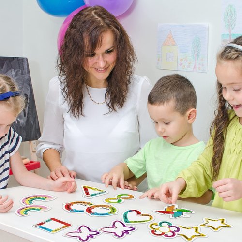 48 Pcs Breath Calm Anxiety Sensory Stickers Reusable Textured Tactile Rough Calming Stickers Adhesive Sensory Strips for School Office Classroom Desk Adults Teens Tension Supplies