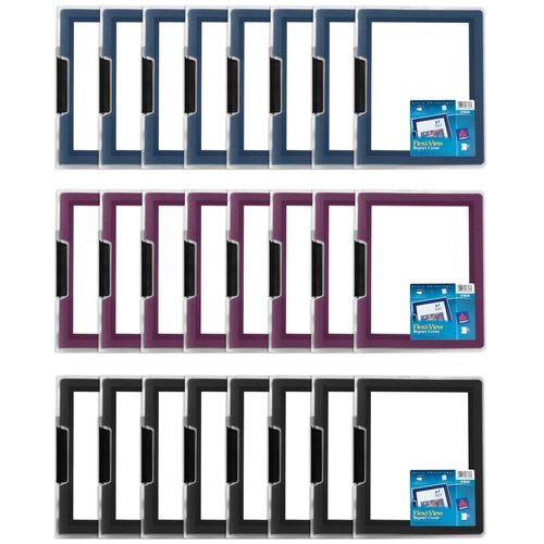 Avery Flexi-View Report Covers with Swing Clip, Non-Lift Print, Assorted Colors, Case Pack of 24 Covers (47856)
