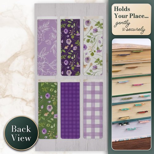 Christian Art Gifts Inspirational Magnetic Scripture Bookmark Set - Colorful Floral Design, Set of 6