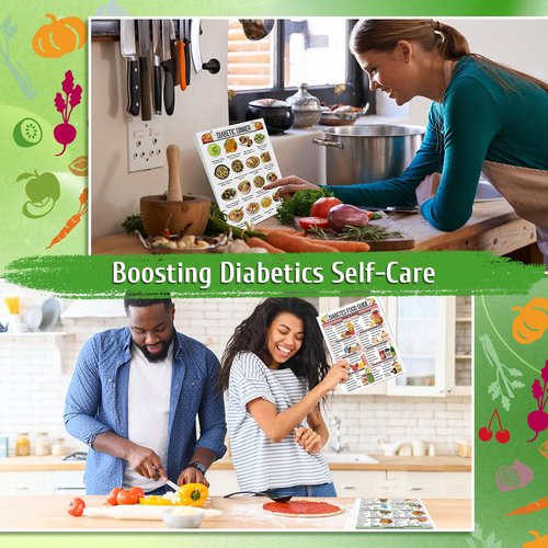 iyouthlife 13 Pcs Diabetes Food List Chart & Meal Planner, Diabetic Meal Plan Glycemic Index Food Grocery Chart for Blood Sugar Control