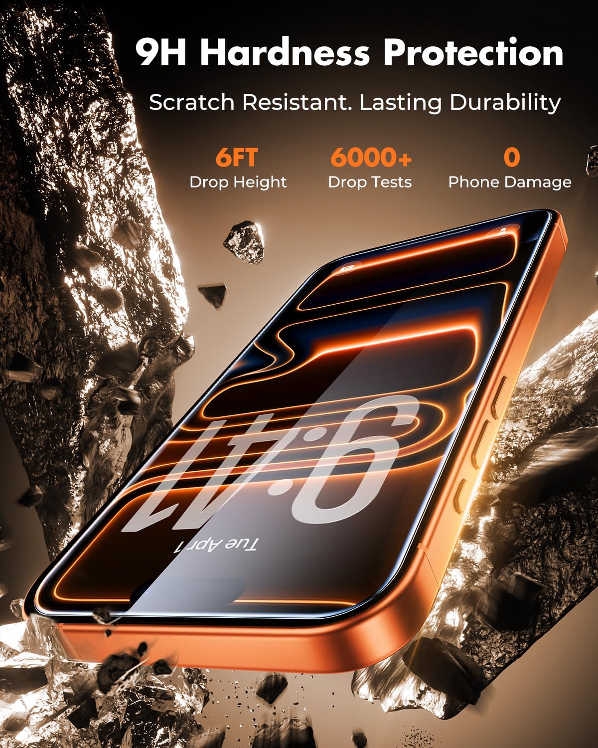 UNBREAKcable 3-Pack Screen Protector for iPhone 17 Pro Max, Double Shatterproof Tempered Glass [Easy Installation Frame] [9H Hardness] [99.99% HD Clear] [Case Friendly] for iPhone 6.9 inch