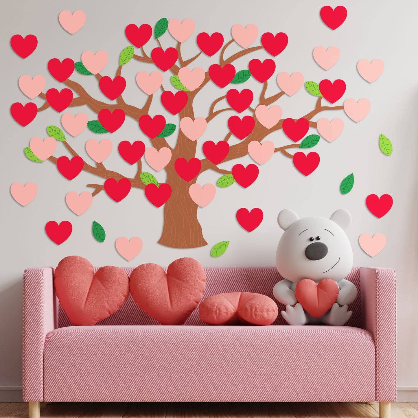 Pajean Valentines Day Bulletin Board Decorations Valentine Classroom Tree Bulletin Board Set January Cutouts Classroom Tree Wall Decor (Vivid Style)