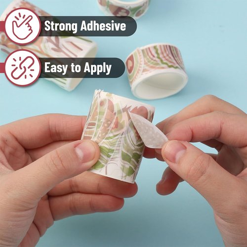 Mr. Pen Washi Tape Stickers - 5 Rolls with 40 Decorative Stickers Each for Planners & Crafts