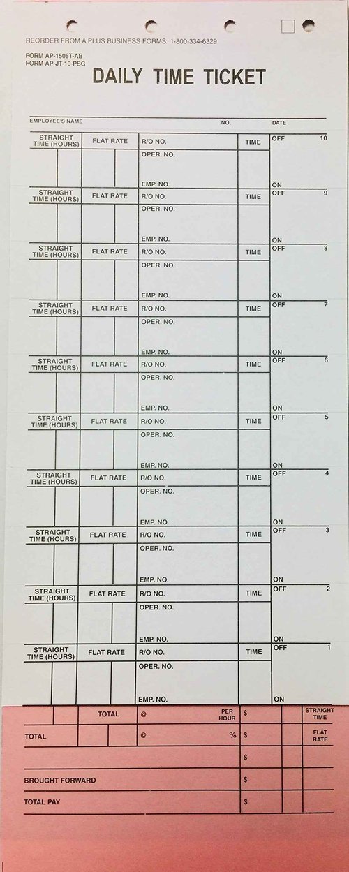 Daily Time Ticket #1508 (Quantity is 500) (V8)