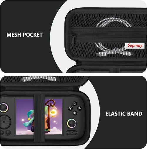 RG Retro Game Console Hard Carrying Case - Travel Storage Holder with Mesh Bag for Accessories | Black