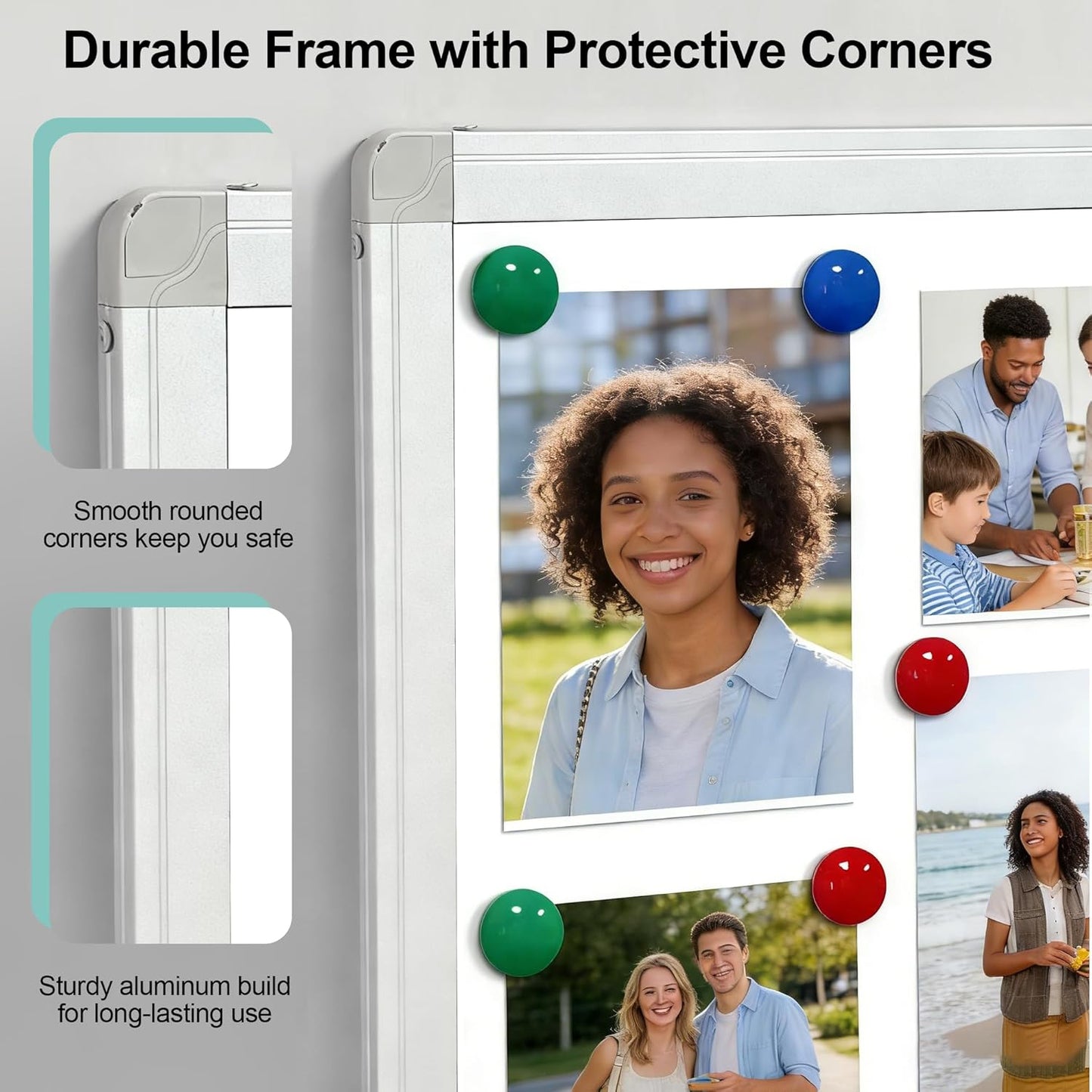 Skiennix Dry Erase Whiteboard - 48" X 36" Wall-Mounted Aluminum Frame | Portable Presentation Board with Pen Tray