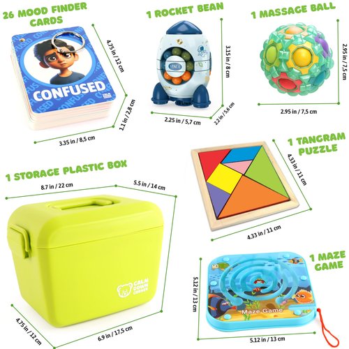 Calm Down Corner Supplies for Kids Calming Corner Classroom Must Haves | Calm Corner Items, Feelings Chart Cards, Occupational Therapy Toys | Conscious Discipline | Emotional Regulation Tools