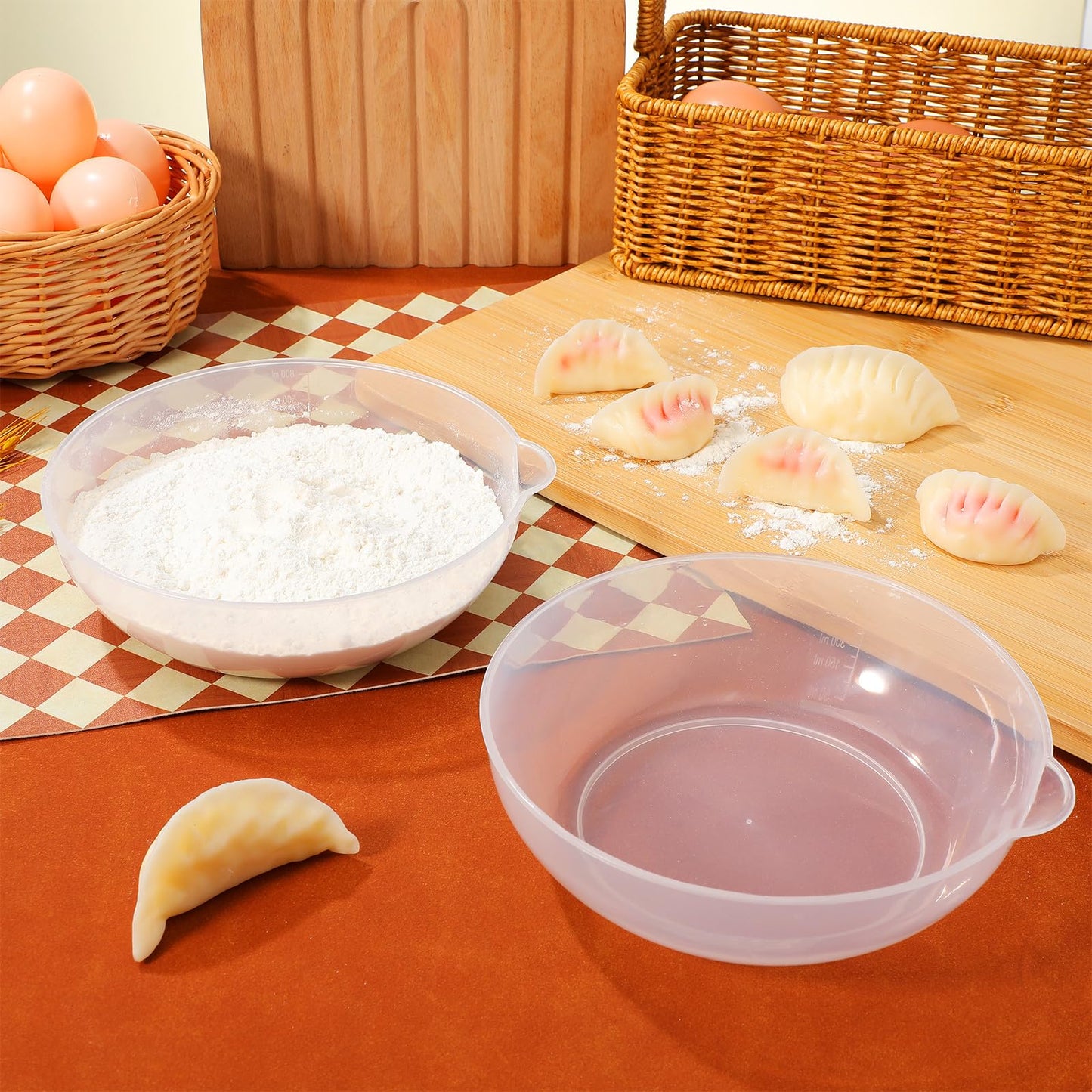 SEWACC 2pcs Kitchen Scale Tray Food Scale Tray Bowl with Capacity Markings for Cake Baking and Kitchen Storage