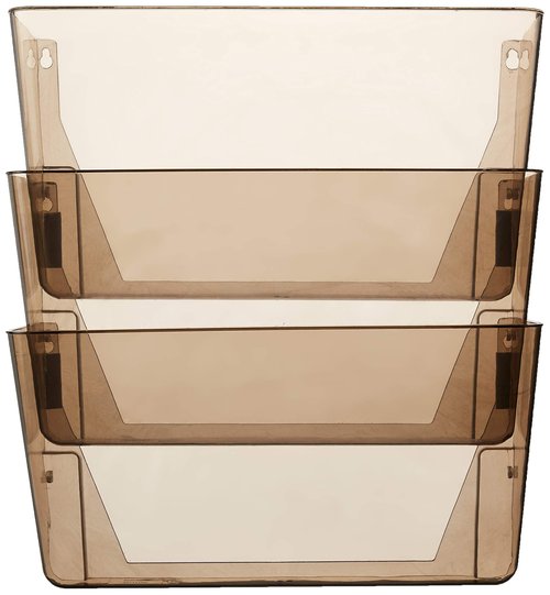 Officemate Wall File, Letter Size with Hanger Set, Smoke, Comes in 3 Pack (21443)