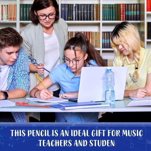 100 Pack Treble Clef Pencils Bulk with Eraser Music Note Pencils Music Themed Party Favors Colorful G Clef Pen Choir Prizes Gifts for Piano Teachers Students Artists Home Office School Supply