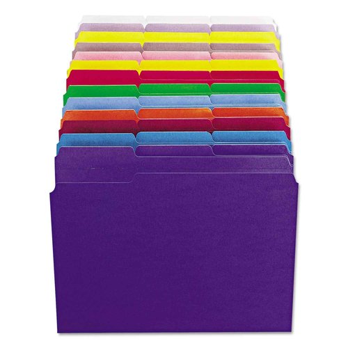 Smead File Folder, Reinforced 1/3-Cut Tab, Letter Size, Blue, 100 per Box (12034)