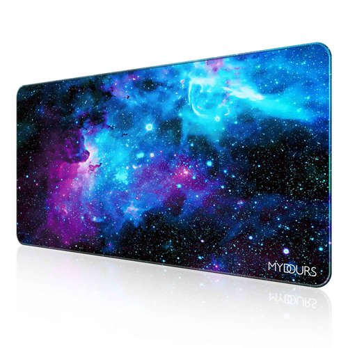 Mydours 48" x 24" Gaming Mouse Pad - Huge Mouse Pad XXXL, Non-Slip Rubber & Smooth Fabric Full Desk Pad, Computer Pad Protector, Extended Desk Mat for Office, Home Writing & Working (Universe)
