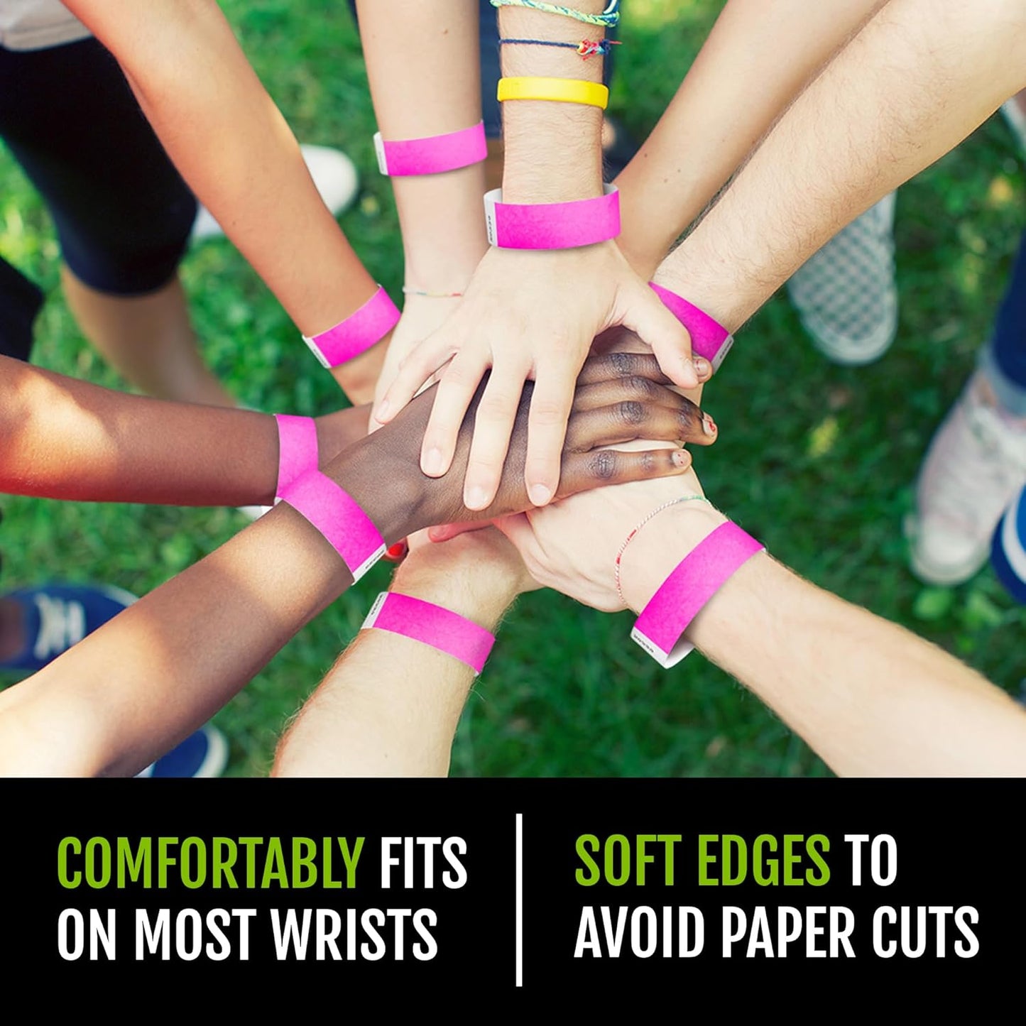 WristCo Neon Pink Tyvek Wristbands - Tamper-Proof, Fluorescent Event Bracelets | Premium-Grade for Medical & VIP ID