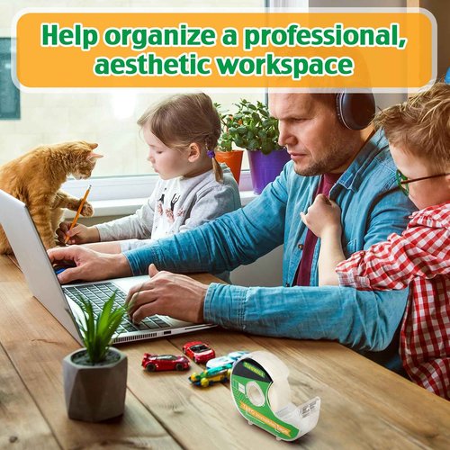 Invisible Clear Tape Bulk Rolls,36 Packs Gift Wrapping Tape for School Office Craft Job with Dispenser Frosted Writable-7/10 X 1000 Inches