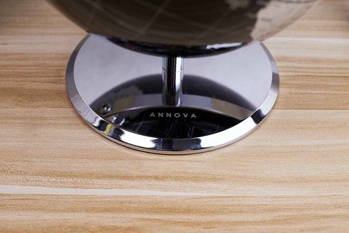 ANNOVA Metallic World Globe Black – Educational/Geographic/Modern Desktop Decoration - Stainless Steel Arc and Base/Earth World - Metallic Black - for School, Home, and Office (10-Inch)