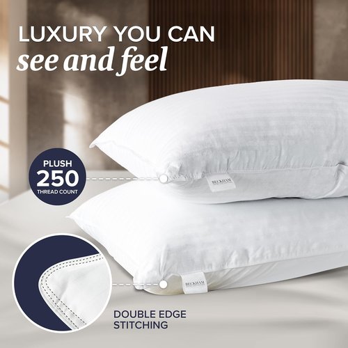 Beckham Hotel Collection Bed Pillows - Soft Down Alternative Set of 2 for Standard/Queen Size | Ideal Support for All Sleep Positions