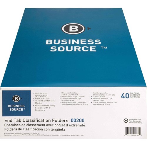 Business Source 3/4" Expanding Medical File Folders