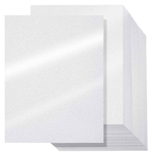 Jutom 500 Sheets Shimmer Cardstocks 8.5 x 11 Inch Pearl White Metallic Paper 80lb 230gsm Double Sided Printer Paper for Wedding Birthday Craft Certificate DIY Card Making